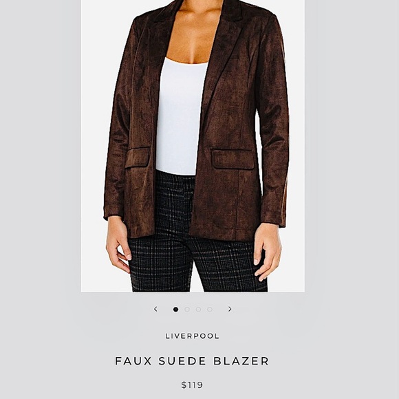 Liverpool Stitch Fix New Suede Stretch Boyfriend Blazer NWT - Picture 2 of 16